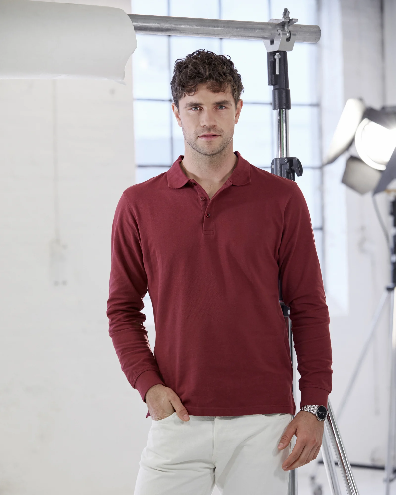 Clique Classic Lincoln L/S polo lange mouw heren op een model