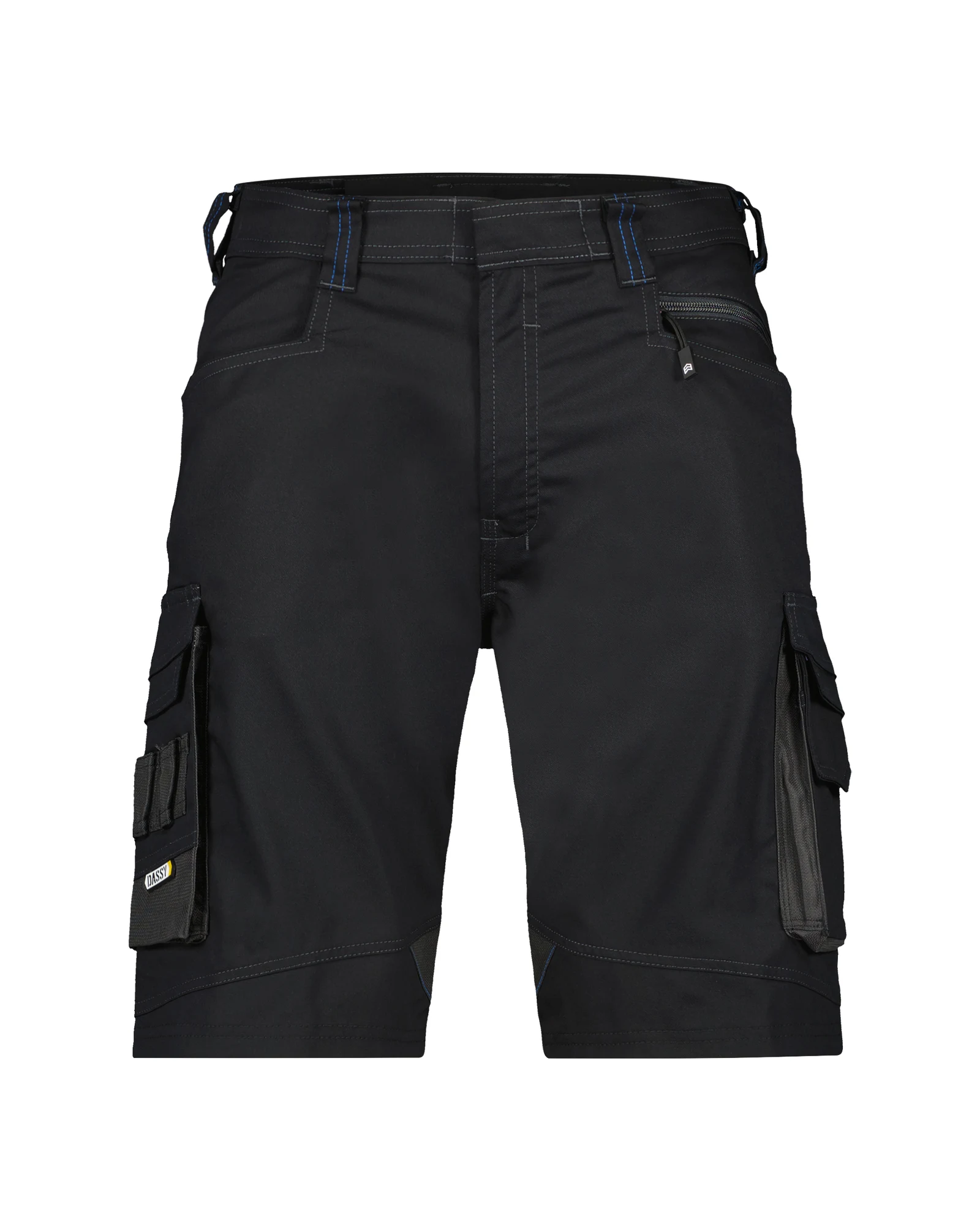 DASSY Cosmic werkshort in zwart/antracietgrijs, vooraanzicht