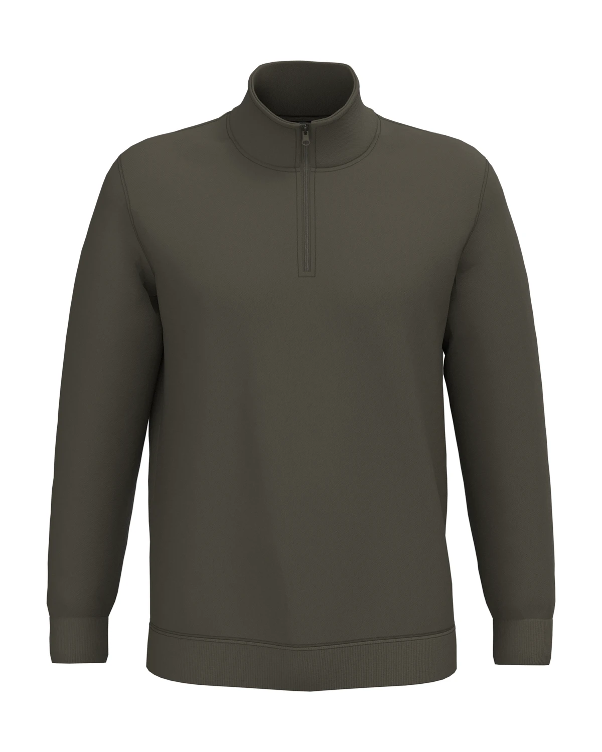 Kariban K478 Sweater met ritskraag in donkerkhaki, vooraanzicht