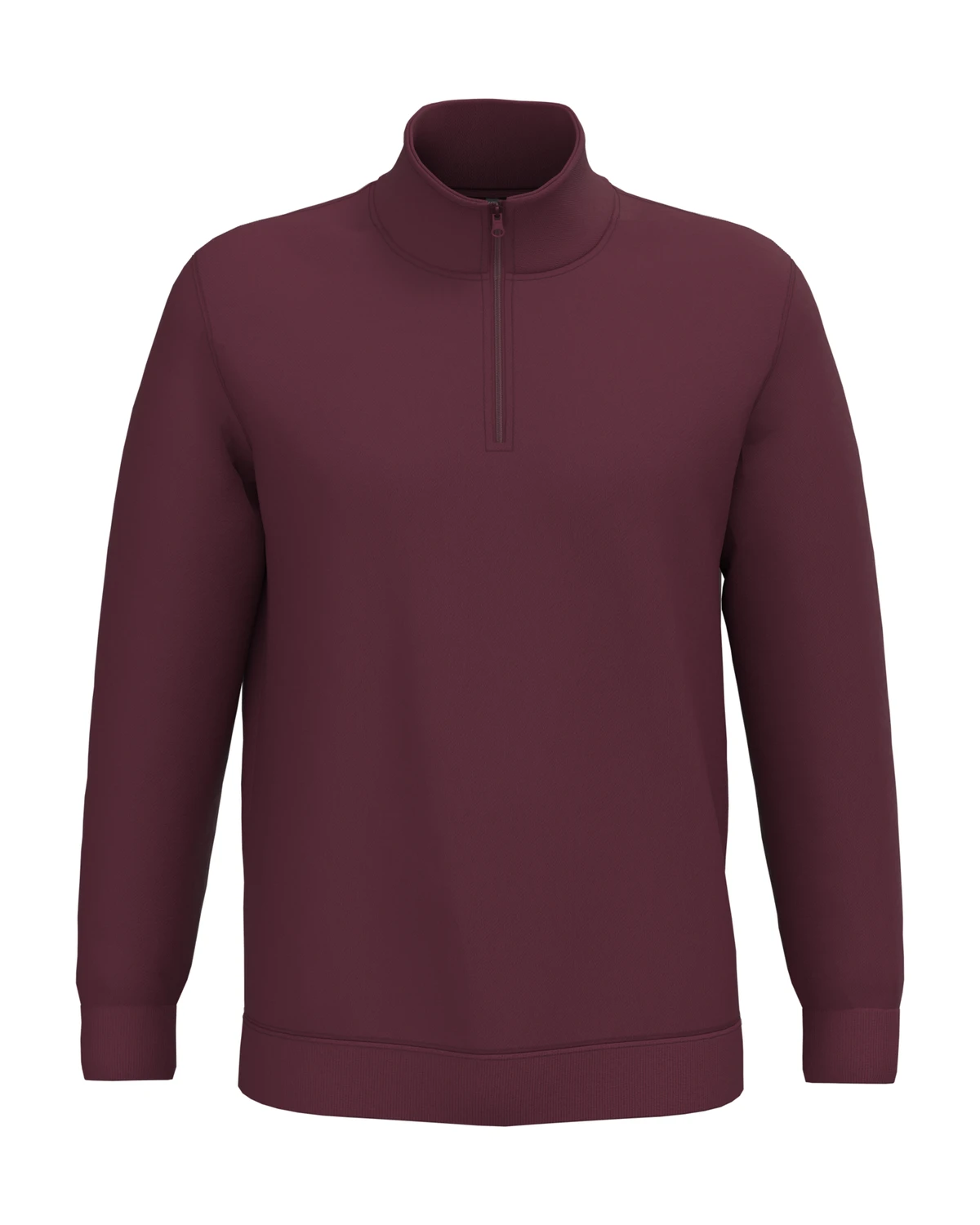 Kariban K478 Sweater met ritskraag in wijnrood, vooraanzicht