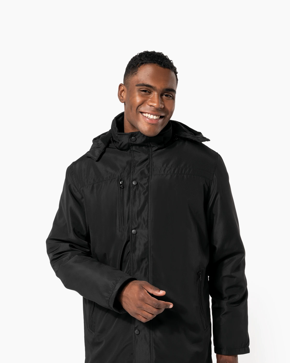 Kariban K656 Parka met afneembare capuchon gedragen door een model