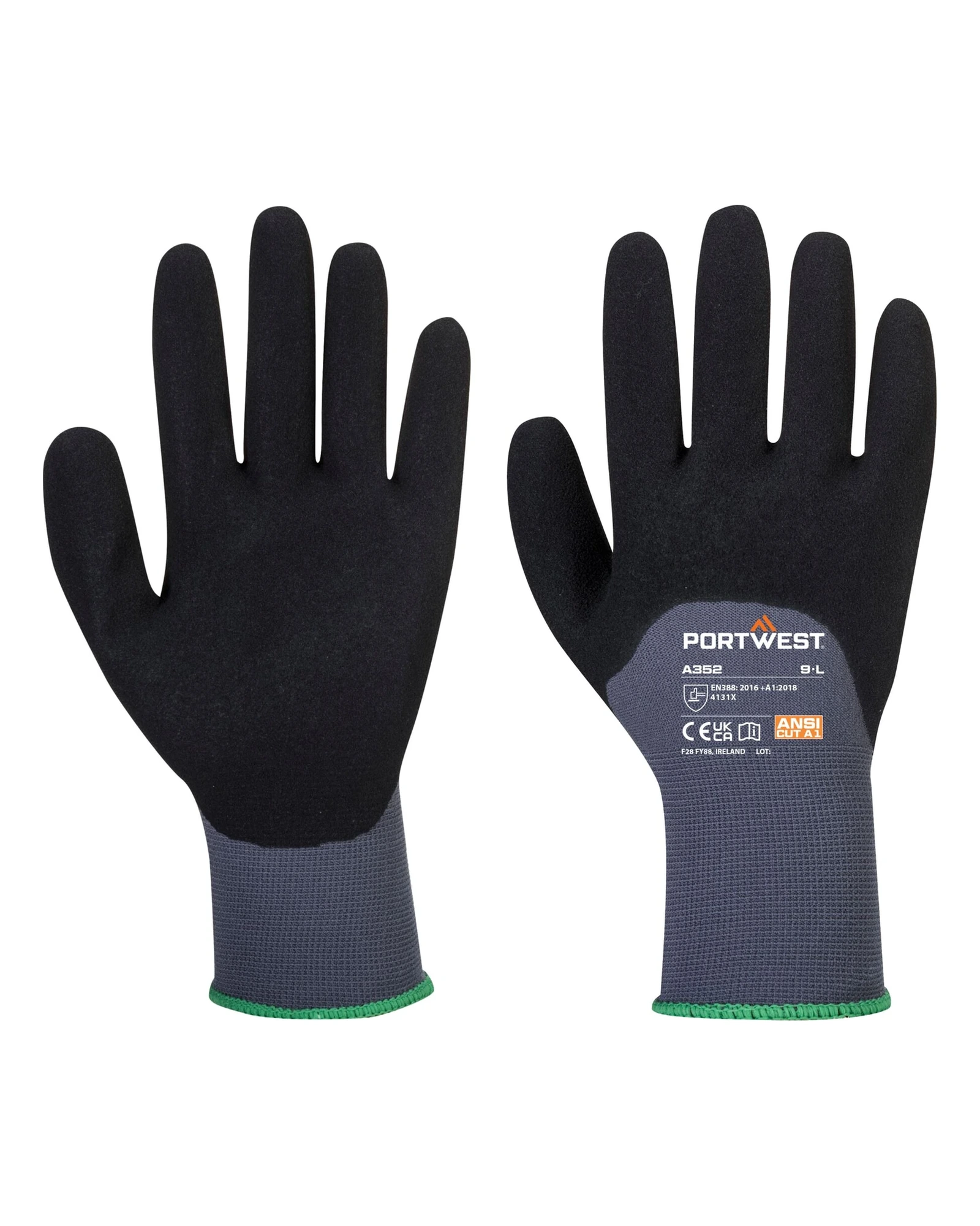Portwest A352 DermiFlex Ultra Handschoen in grijs/zwart