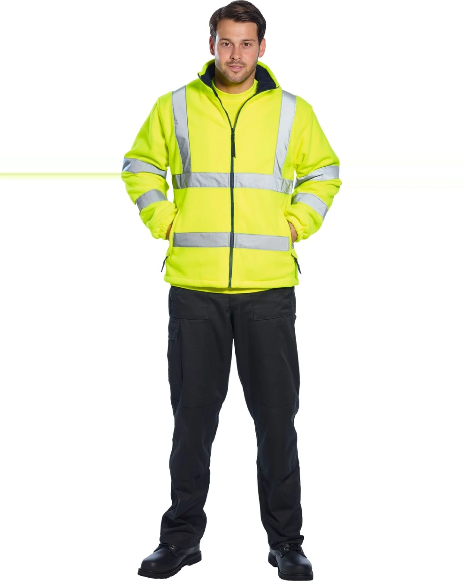 Portwest Hi-Vis Hi-vis fleece gedragen door een model