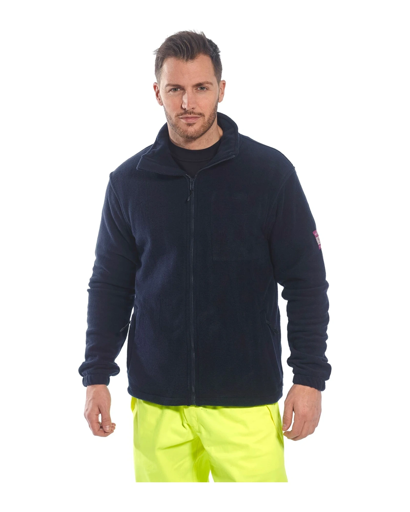 Portwest Modaflame vlamvertragende fleece gedragen door een model