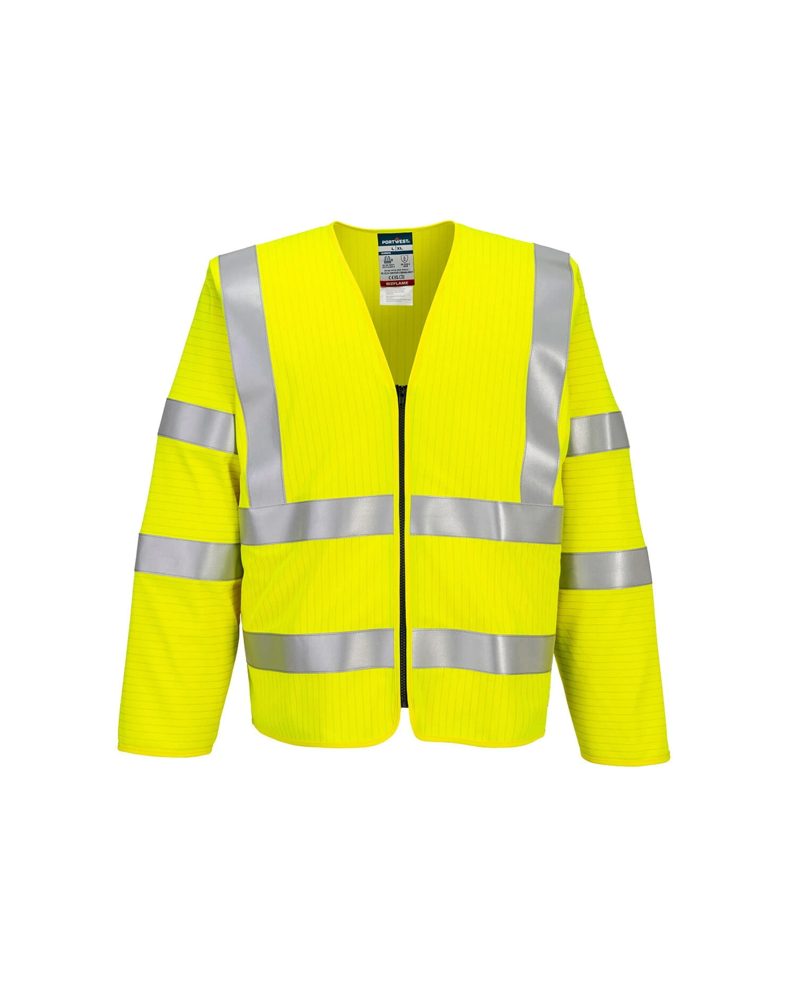 Portwest Bizflame Hi-Vis vlamvertragend vest in geel
