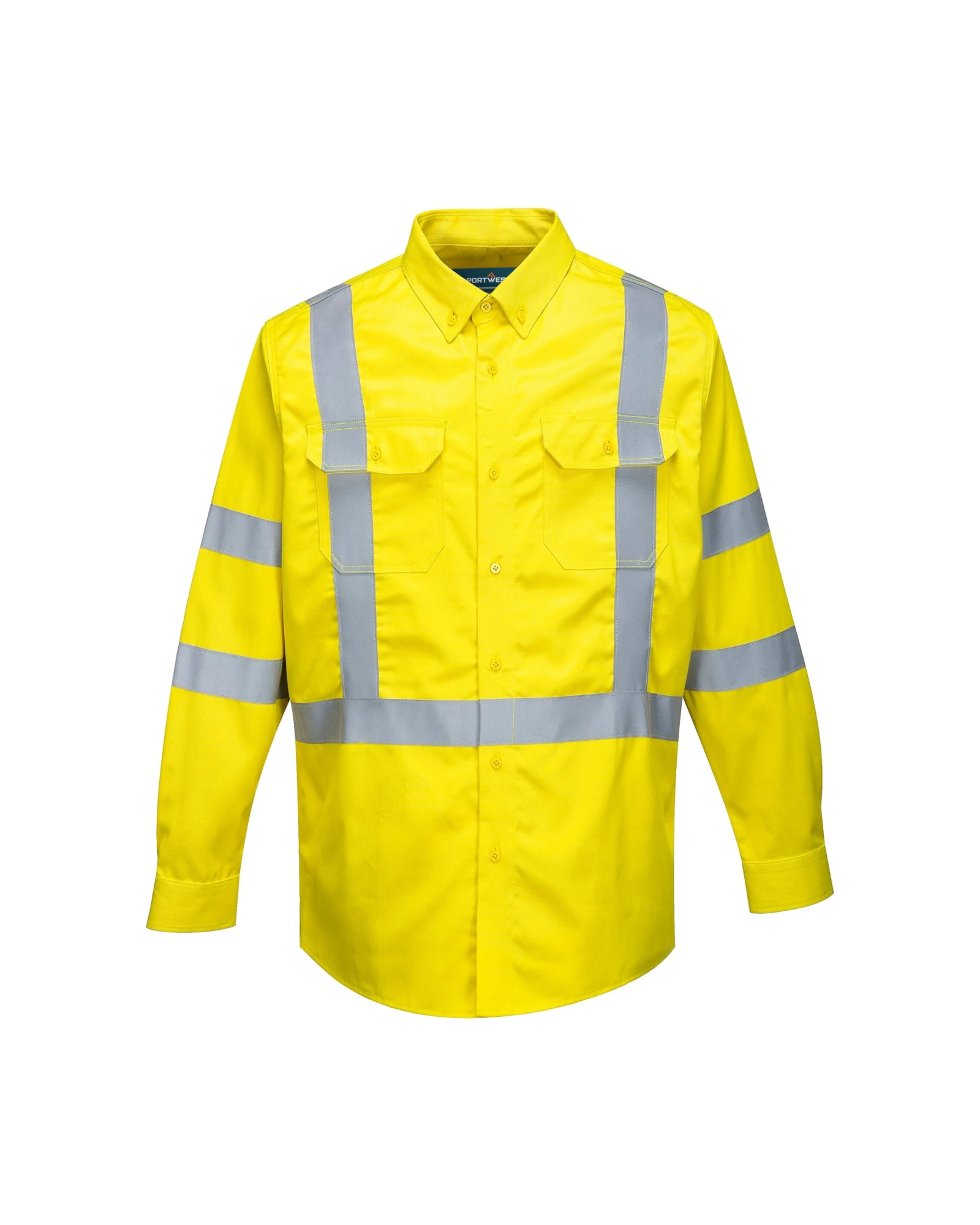 Portwest Bizflame Hi-Vis vlamvertragend overhemd in geel