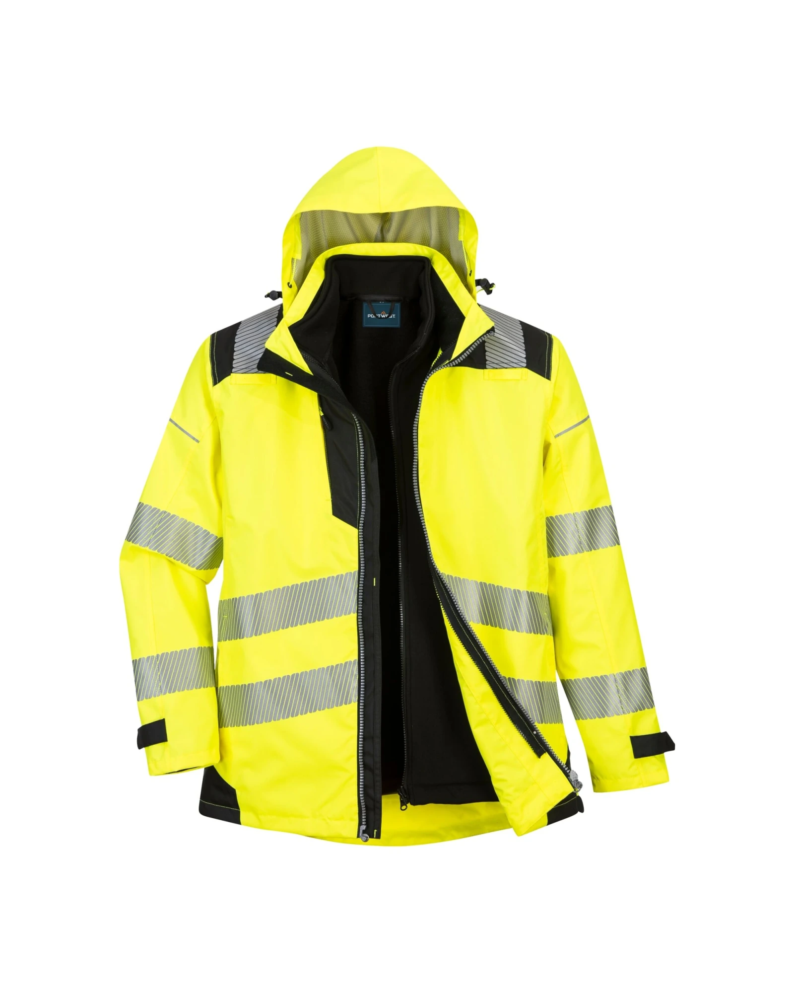 Portwest PW3 Hi-Vis Hi-vis multifunctionele jas in geel/zwart