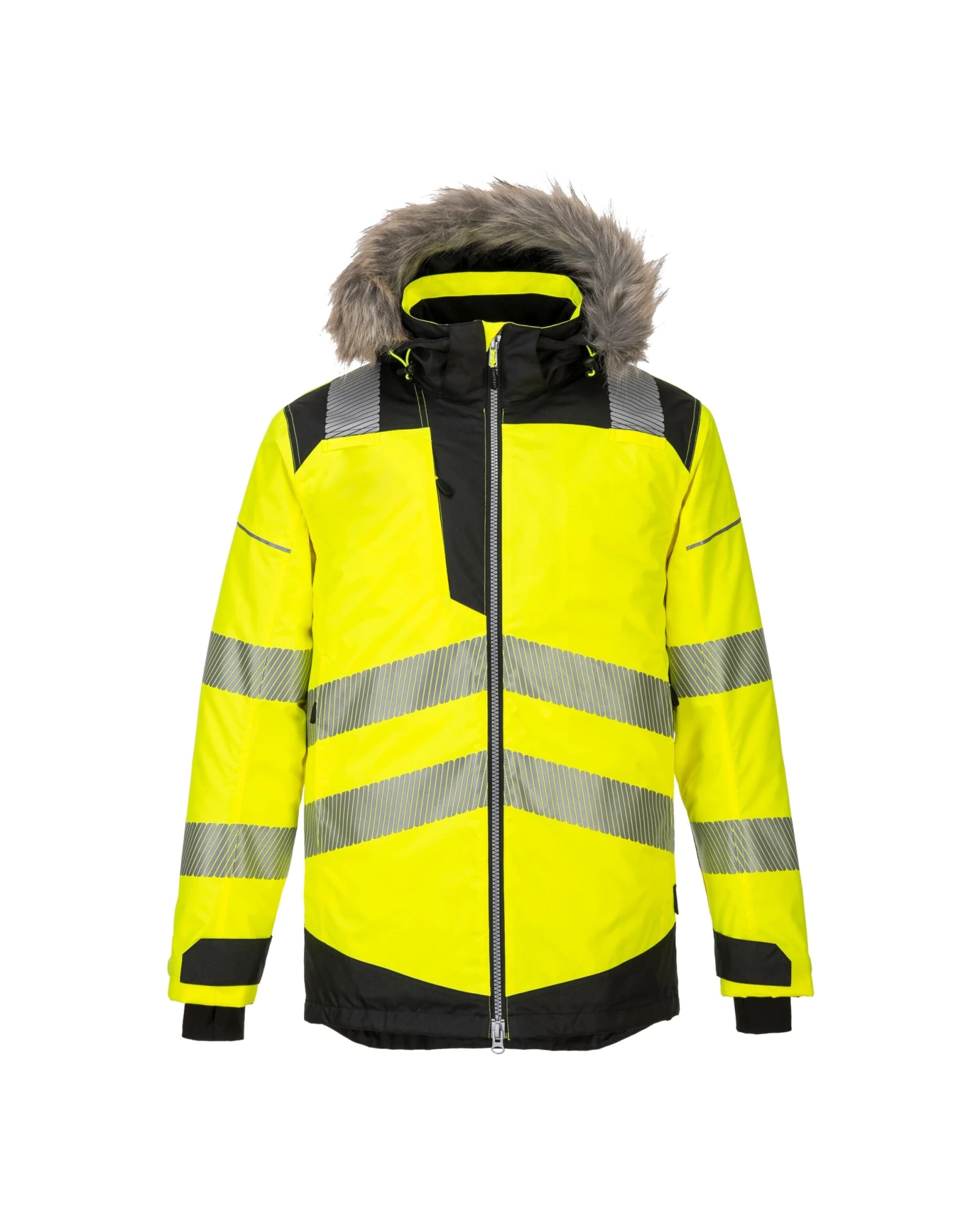 Portwest PW3 Hi-Vis Hi-vis winterjas in geel/zwart