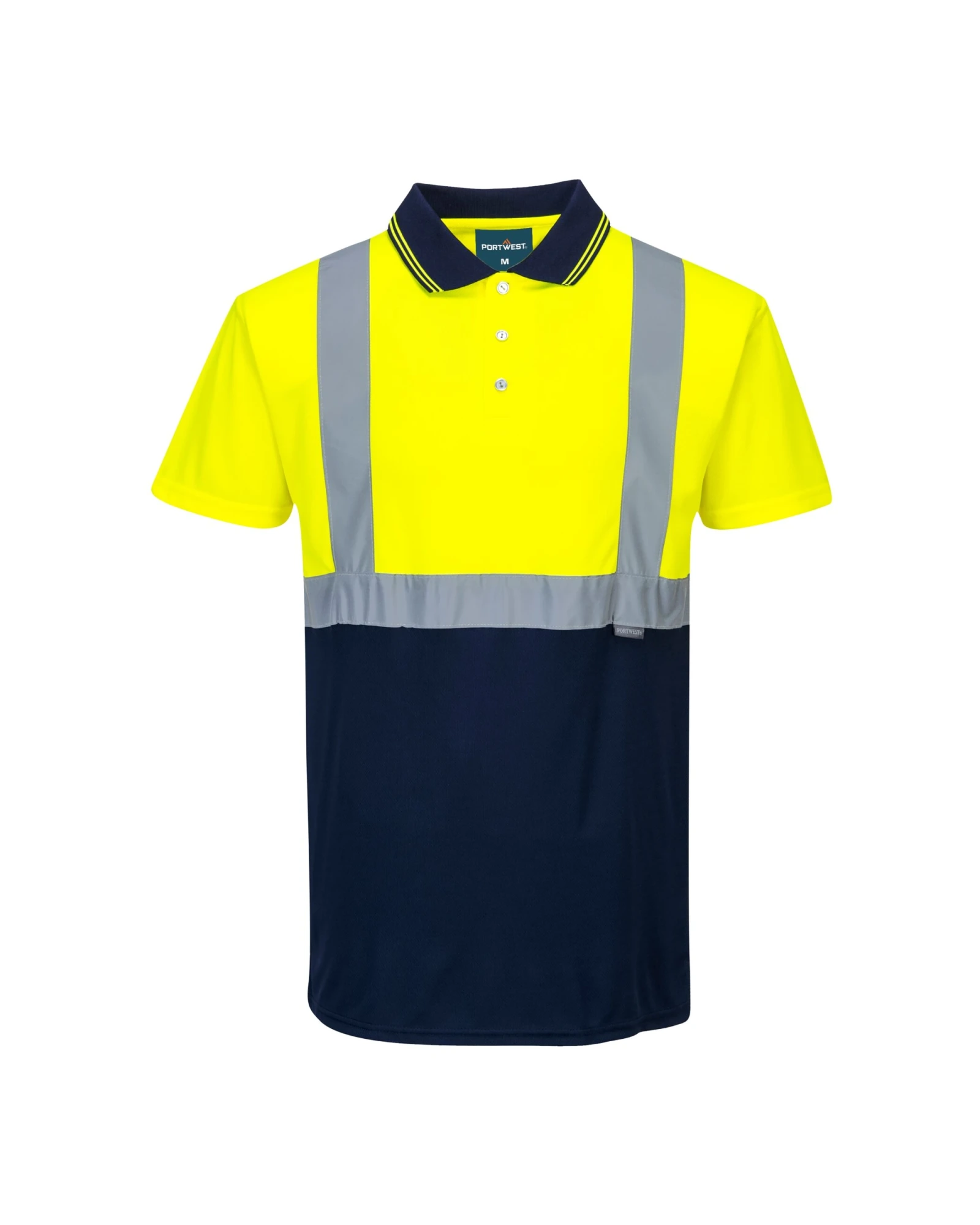 Portwest Hi-vis polo in geel/marine