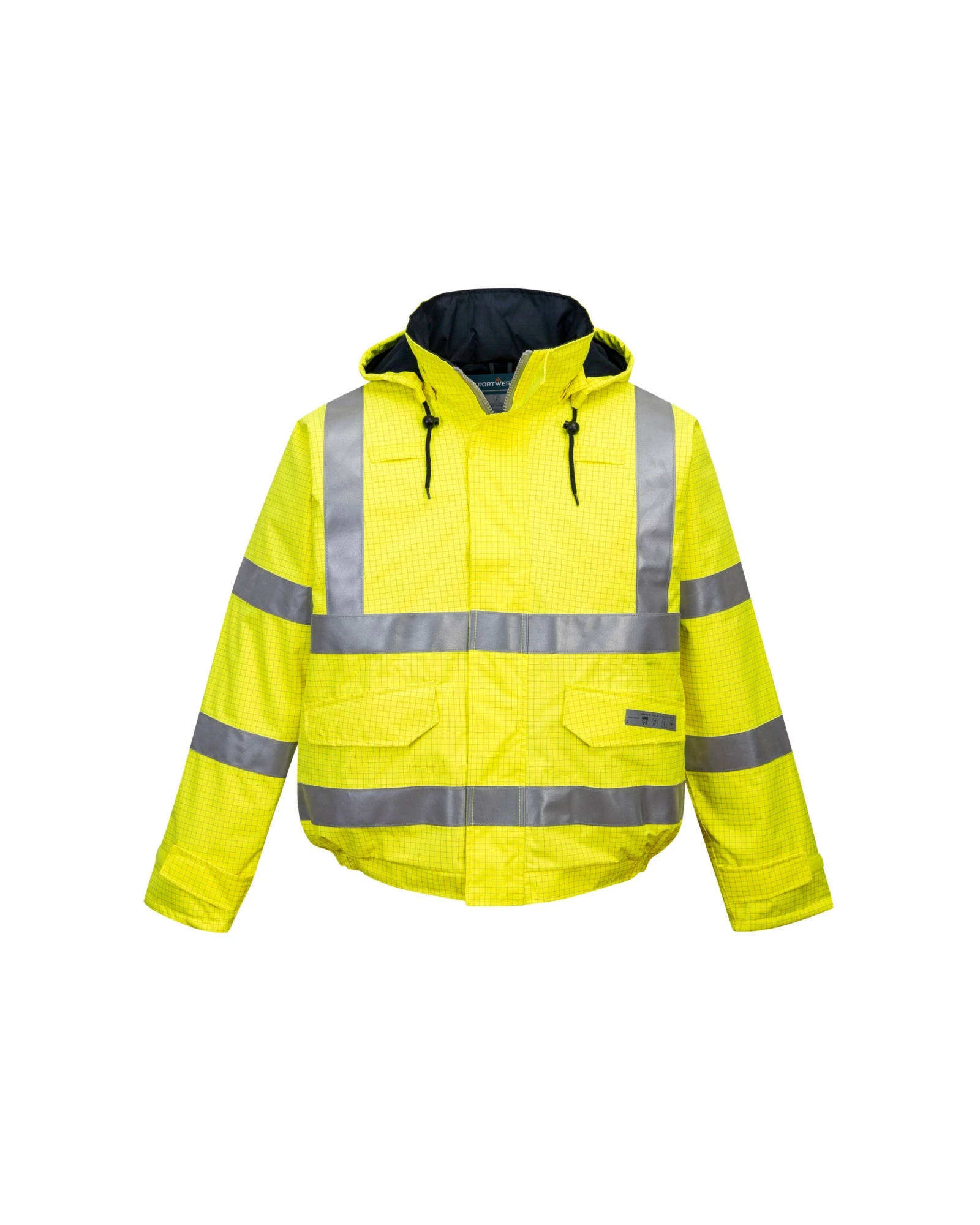 Portwest Bizflame Hi-Vis vlamvertragende winterjas in geel