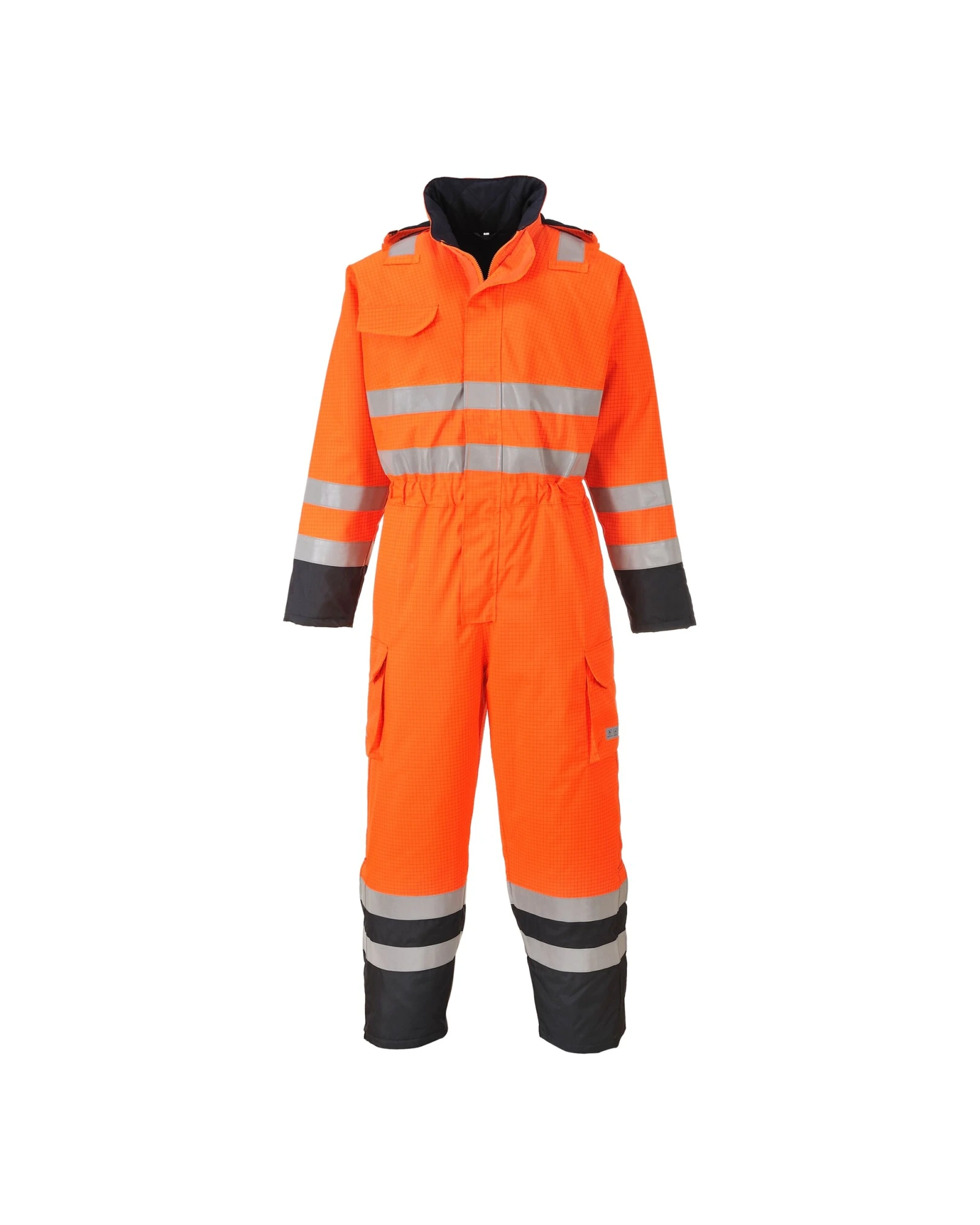 Portwest Bizflame Hi-Vis vlamvertragende overall in oranje/marine