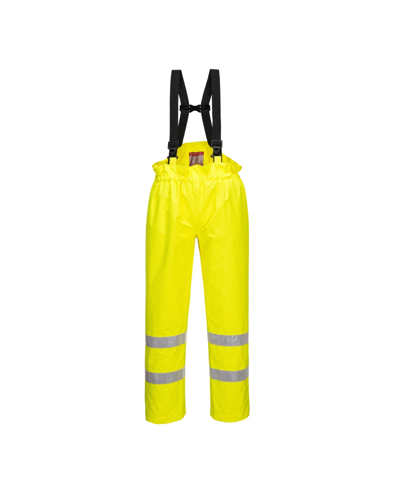 Portwest Bizflame Hi-Vis vlamvertragende regenbroek in geel