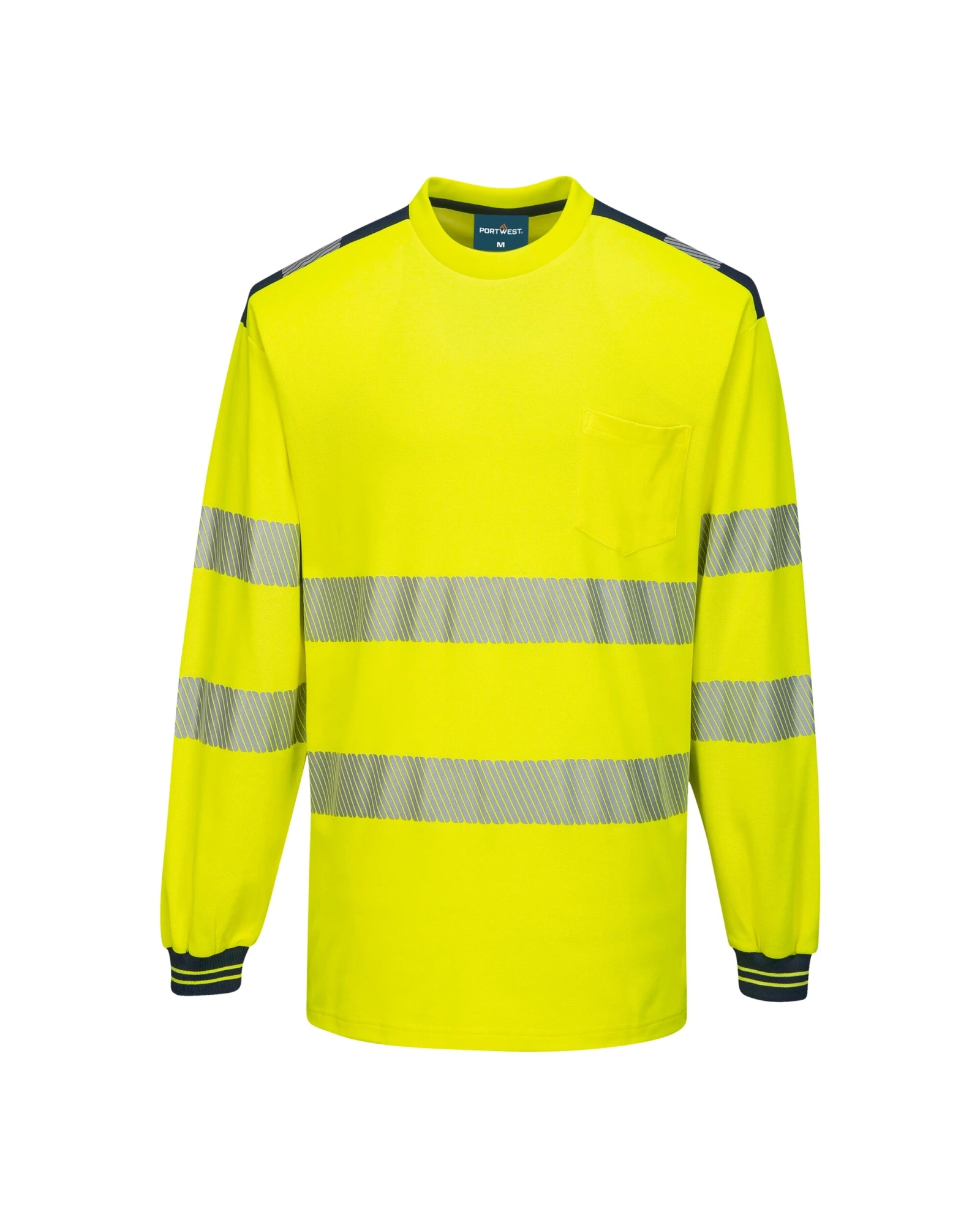 Portwest PW3 Hi-Vis Hi-vis T-shirt in geel/marine