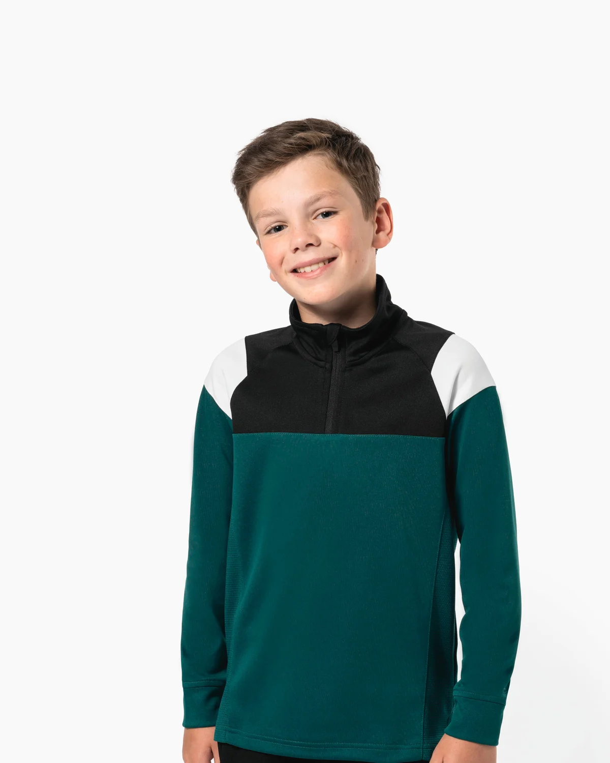 PROACT PA388 Trainingssweater 1/4 rits kind gedragen door een model