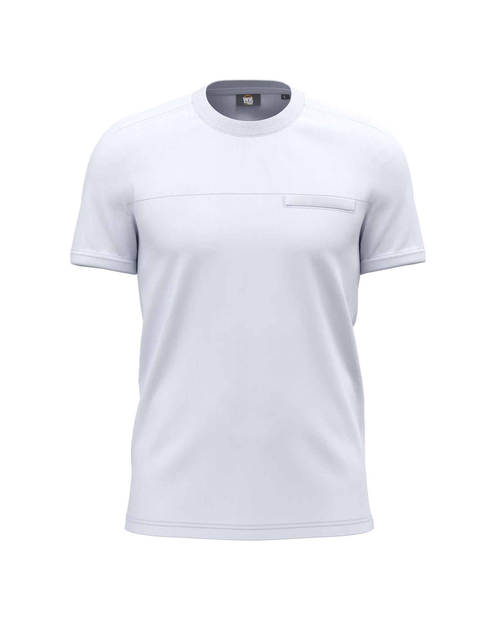 WK Designed To Work WK300 ademend T-shirt unisex in wit, vooraanzicht