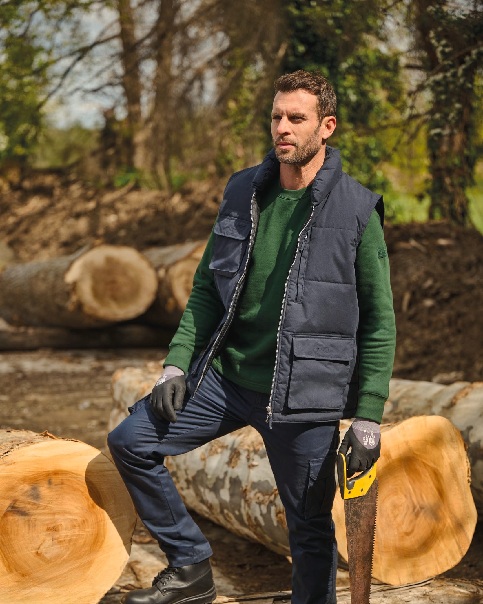 WK Designed To Work WK615 gewatteerde bodywarmer heren - product duidelijk in beeld
